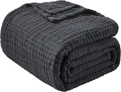 EMME Muslin Blankets for Adults Throw Blanket for Couch Breathable Gauze Soft - Image 5