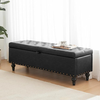Mangodan 50" Storage Ottoman Bench, Tufted Ottoman by Mangodan