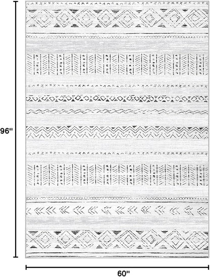 cotiled Boho 5x8 Area Rugs for Living Room: Soft Moroccan Washable Rug | Solve - Image 2