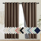 NICETOWN Coffee Vintage Linen 100% Blackout Curtains by NICETOWN