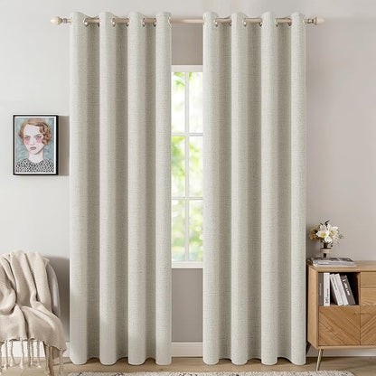 MIULEE 100% Blackout Linen Curtains by MIULEE
