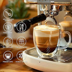 8 Ounces Set of 4 Double Walled Glass Coffee Mugs with with Handle Insulated Layer Coffee Cups Borosilicate Glass Espresso Double Insulated Clear Glass Coffee Mug for Hot Beverages