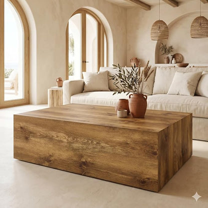 Coffee Table Living Room Table, Faux Marble Coffee Tables, Modern Wood Coffee by BAOPIN