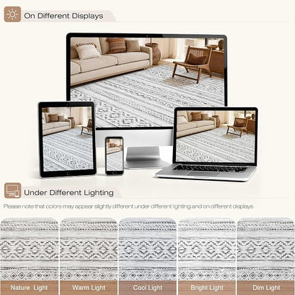 cotiled Boho 8x10 Area Rugs for Living Room: Large Moroccan Washable Rug | - Image 10