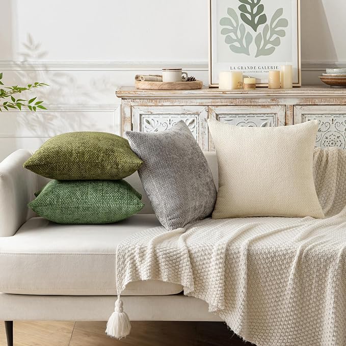 MIULEE Decorative Couch Throw Pillow Covers 20x20 Inch Sage Green 2 Pack | - Image 2