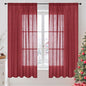 BGment Burgundy Linen Curtains 63 Inches Long by BGment