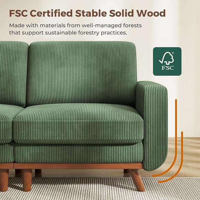 Vesgantti 97" Modular Sectional Sofa Green, Sectional Couch - Image 3
