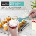 Silicone Spatula Set - 4-Piece Rubber Spatulas Silicone Heat Resistant 600°F for Everyday Task - Seamless Design Kitchen Spatulas for Nonstick Cookware - Aqua