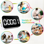 Kitchen Digital Timer, Rechargeable Magnetic Timers with Countdown/up, Kids Timer with 5”LED Display 3 Brightness 4 Volume Adjustable for Classroom/Office/Home/Work/Study/Fitness/Game-White