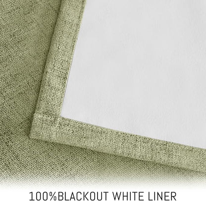 Yakamok Sage Linen Textured Curtains 96 Inches Long - Image 3