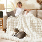 L'AGRATY Faux Rabbit Fur Throw Blanket by LAGRATY
