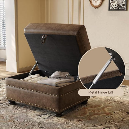 ONBRILL Faux Leather Ottoman - Image 3