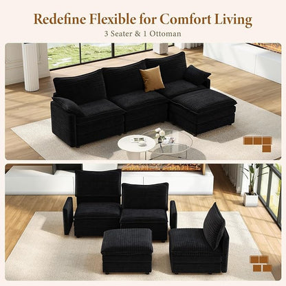 Vesgantti 108" Modular Sectional Sofa, Comfy Cloud Couch - Image 7