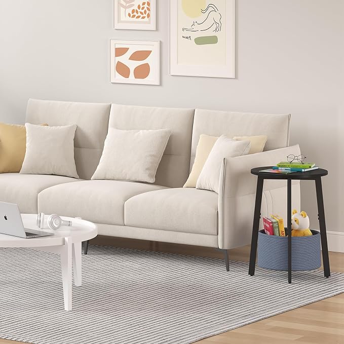 sthmec Small Round Side End Table Set of 2 - Image 6