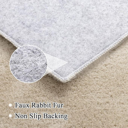 SHACOS Ultra Soft 6x9 Faux Rabbit Fur Rug - Image 3