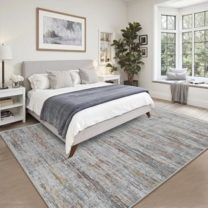 8x10 Area Rugs for Living Room, Modern Abstract Non-Slip Backing Washable Rugs - Image 6