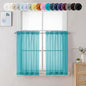 Chyhomenyc Turquoise Sheer Curtains 36 inch Length 2 Panels, Light Filtering by Chyhomenyc