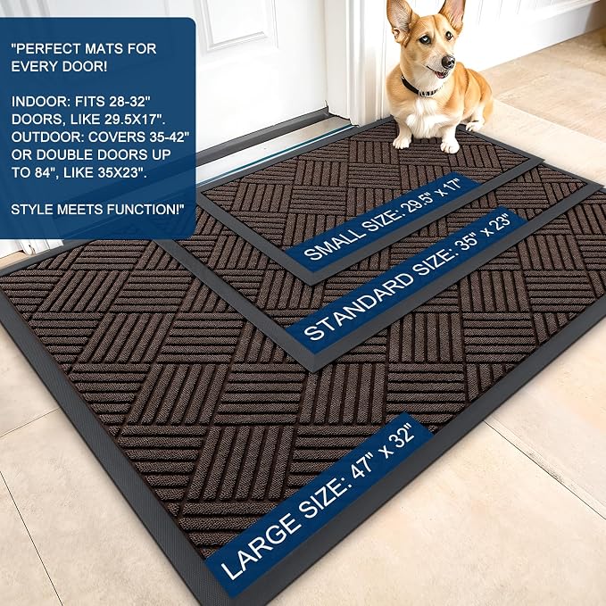 OLANLY Front Door Mat Outside Entrance 59x34, Waterproof Heavy-Duty Doormat | - Image 2