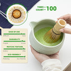 TEANAGOO Matcha Whisk Set Green,7 Pcs Matcha Set,Matcha Starter Kit for Ceremony,Matcha Tea Set for Making Breakfast/Latte,Green Matcha Bowl(Chawan) whith Spout and Whisk,Gift for Friend/Family