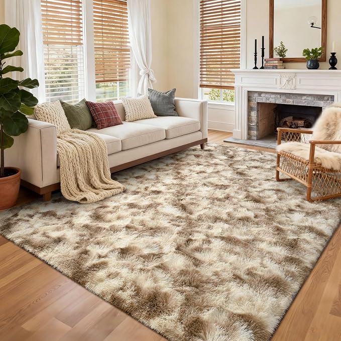 8x10 Ft Extra Large Shag Rugs for Living Room, Tie Dyed Ultra Soft Fluffy Furry - Image 2