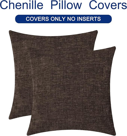 CaliTime Decorative Couch Throw Pillow Covers 20 X 20 Inches Coffee | Pack of 2 - Image 6