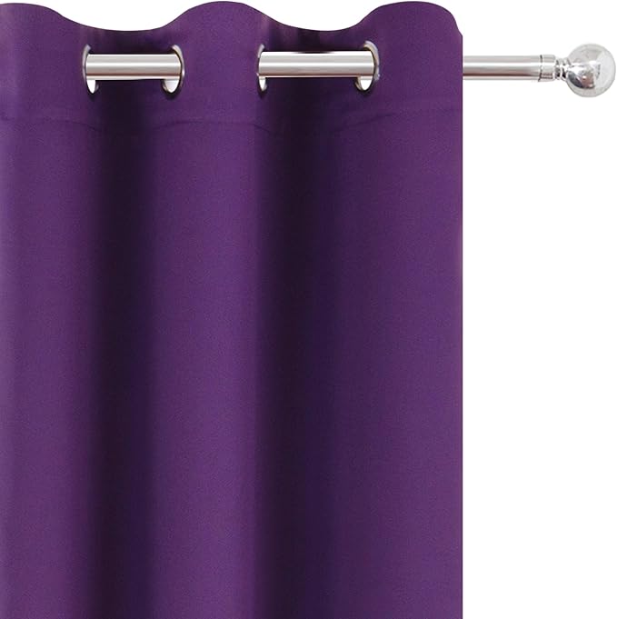 Purple Blackout Curtains 34 x 84 Inch Length/Set of 2 Curtain Panels/Thermal - Image 7