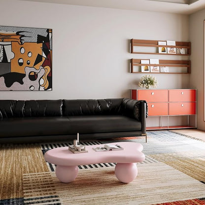 47.2" Cloud Coffee Table with 3 Ball Legs, Modern Irregular Center Table - Image 7