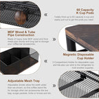 TQVAI K Cup Holder - 60 Capsule Capacity 2 Tier Sliding Pods Storage Drawer with Disposable Cups & Lids Holder, Coffee Bar Station Organizer for Countertop, Black
