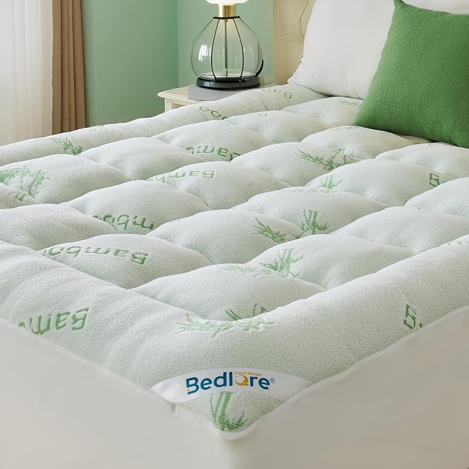 BEDLORE Queen Mattress Topper Viscose Derived from Bamboo, Thick Pillow Top by Bedlore
