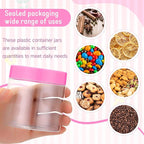 Patelai 4 Pieces Round Wide-mouth Leak Proof Plastic Container Jars with Lids for Travel Storage Makeup Beauty Products Face Creams Oils Salves Ointments DIY Making(8 Ounce,Pink)