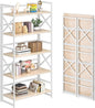 4NM 5 Tiers No Assembly Book Shelves, 51.2" H Folding Bookshelf Bookcase Open by 4NM