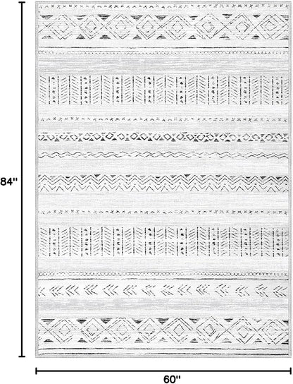 cotiled Washable Area Rugs Boho Living Room Rug Non Slip | Solve Modern Neutral - Image 2