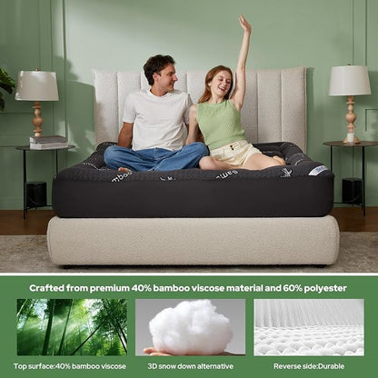BEDLORE RV Queen Mattress Topper Viscose Derived from Bamboo, Pillow Top - Image 9