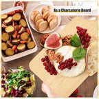 Lounsweer 6 Pcs Thicken Cutting Board Bulk Wood Board for Chopping Serving Charcuterie Material for Laser Engraving Mother' Day Wedding Housewarming Gift