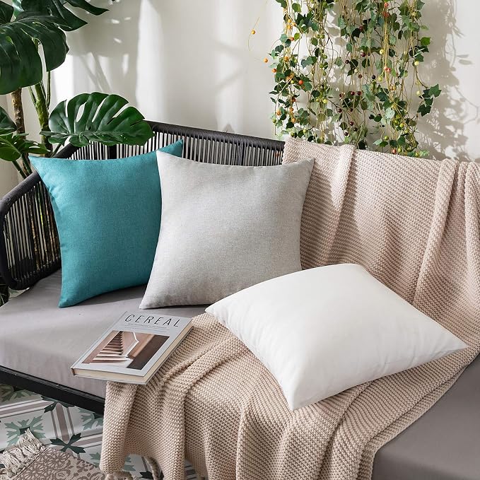MIULEE Pack of 2 Decorative Outdoor Solid Waterproof Throw Pillow Covers Faux - Image 5