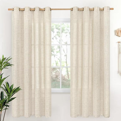 YoungsTex 78 Inch Length Linen Curtains Semi Sheer Light Filtering Drapes | by YoungsTex