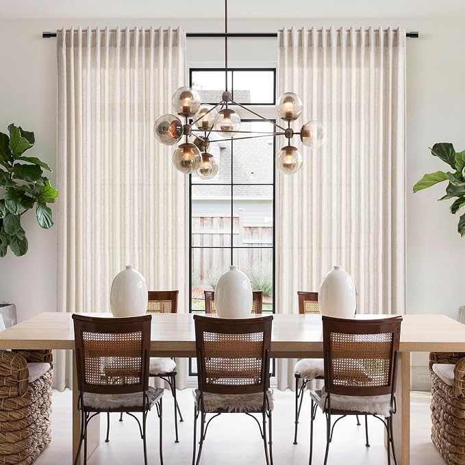 Beige Semi Sheer Linen Curtains 90 Inches Long - Image 7