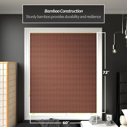 Red Lantern Bamboo Cordless Window Shade - Image 2