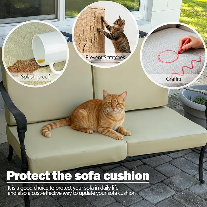 Sqodok Patio Cushion Cover 25x25 inch, Outdoor Seat Cushion Slip Cover - Image 7