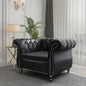Mid-Century Sofa Chair, Faux Leather Accent Chair by YUCHIATHSoulFurniture