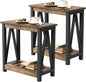 ChooChoo Farmhouse End Table Set of 2, Rustic Vintage Narrow End Side Table by ChooChoo