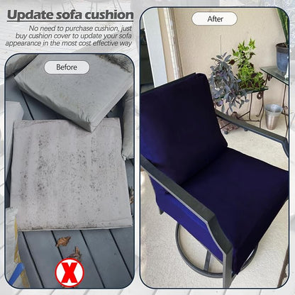 Sqodok Patio Cushion Cover 22x22 inch, Outdoor Seat Cushion Slip Cover - Image 8