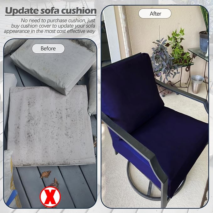 Sqodok Outdoor Cushion Covers 22x20 inch, Wicker Chair - Image 8