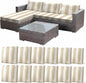 CALBODE 12 Pcs Outdoor Seat Cushion Covers, Striped Stretch Chair Seat Cover by CALBODE