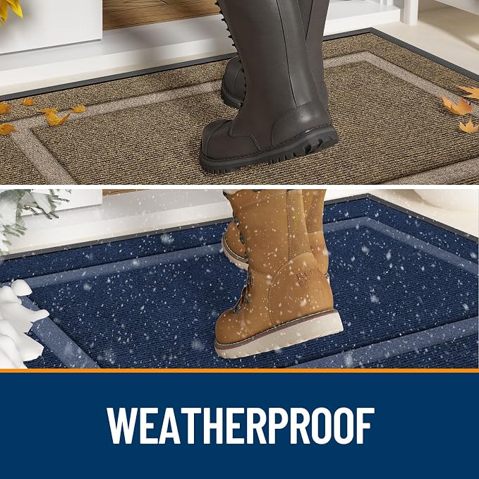 OLANLY Front Door Mat Outside 35x23, All-Season Heavy-Duty Rubber Doormat | - Image 4