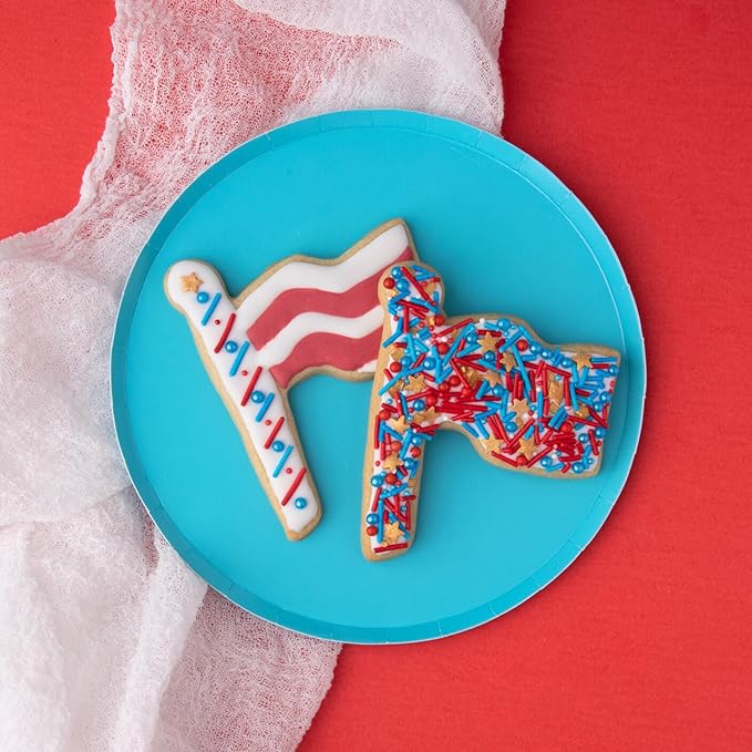 Sweets Indeed Sprinkles, Patriotic Edible Sprinkle Mix, Red Blue Gold, 4th of July, Perfect for Cake Decorations, Baking, Ice Cream, Cookies, Cupcake Topper For Birthday, Dairy Free, 4 ounces (Marvelous)