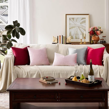 GIGIZAZA Sweet Lilac Velvet Throw Pillow Covers 18x18 Pack of 2 | Decorative - Image 8