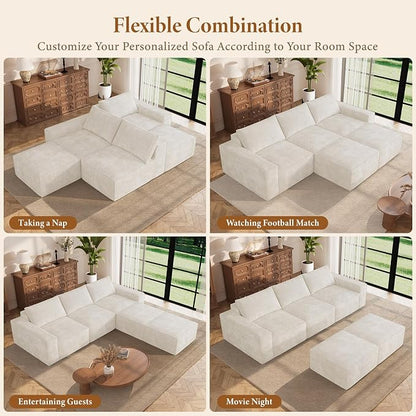 Vesgantti 114" Boneless Modular Sectional Sofa, Modern U Shaped 5 Seater Couch - Image 7