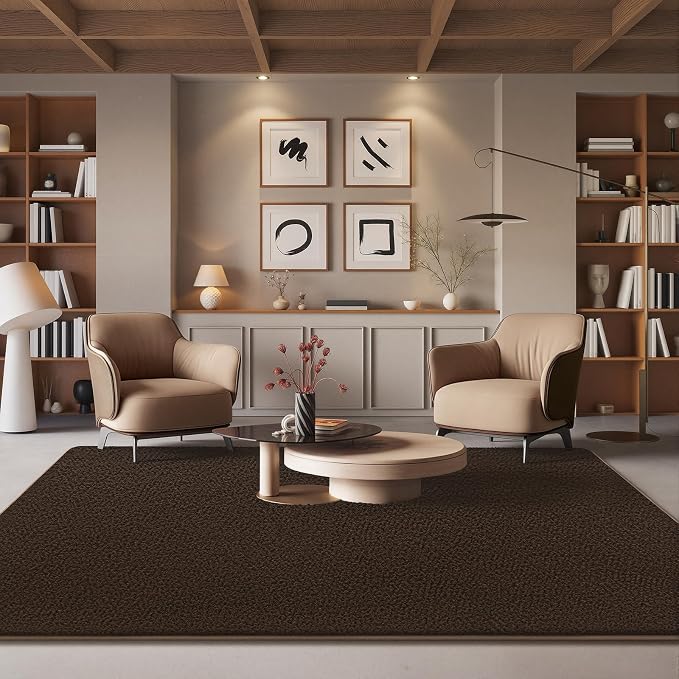 4x6 Area Rugs for Living Room Non Slip Dorm Bedroom Rug, Coffee | Modern Area - Image 6