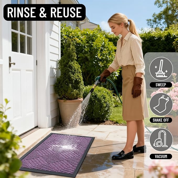 OLANLY Front Door Mat Outside Entrance 33x21, Waterproof Heavy-Duty Doormat | - Image 8